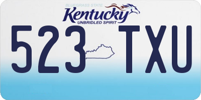 KY license plate 523TXU