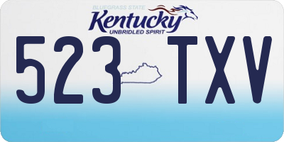 KY license plate 523TXV