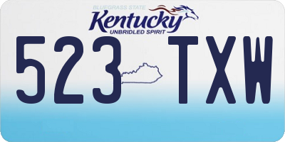 KY license plate 523TXW