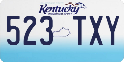 KY license plate 523TXY
