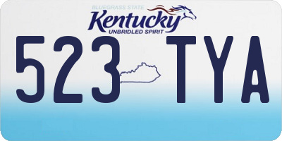 KY license plate 523TYA
