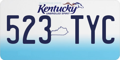 KY license plate 523TYC