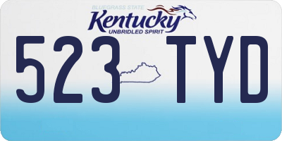 KY license plate 523TYD