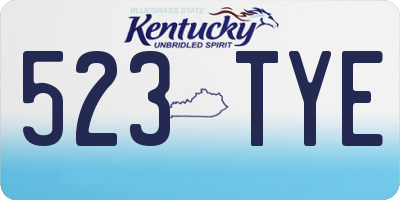 KY license plate 523TYE