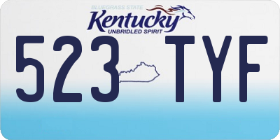 KY license plate 523TYF