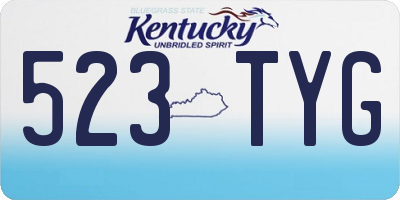 KY license plate 523TYG