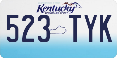 KY license plate 523TYK