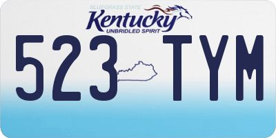 KY license plate 523TYM