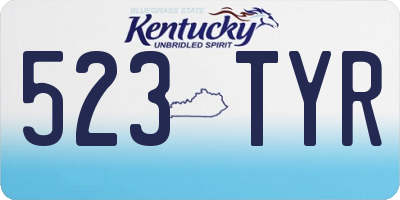 KY license plate 523TYR