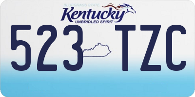 KY license plate 523TZC