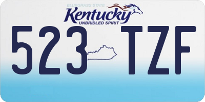 KY license plate 523TZF