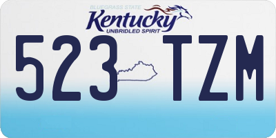 KY license plate 523TZM