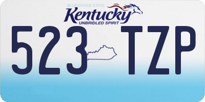 KY license plate 523TZP