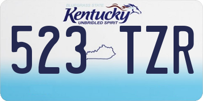 KY license plate 523TZR