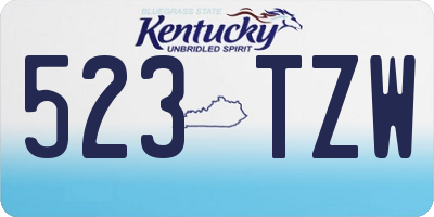 KY license plate 523TZW
