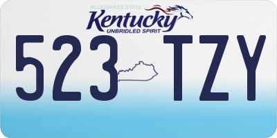 KY license plate 523TZY