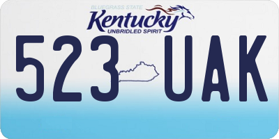 KY license plate 523UAK