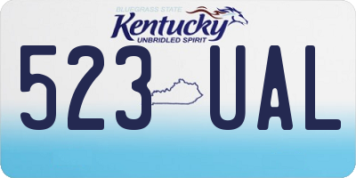 KY license plate 523UAL