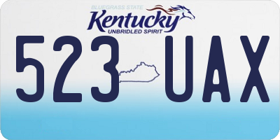 KY license plate 523UAX