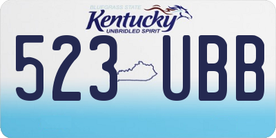 KY license plate 523UBB
