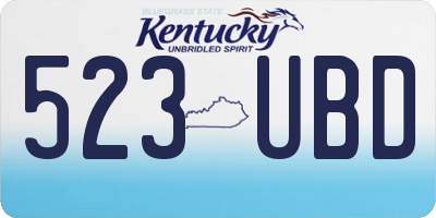 KY license plate 523UBD