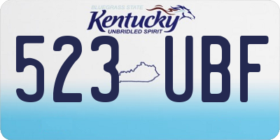 KY license plate 523UBF