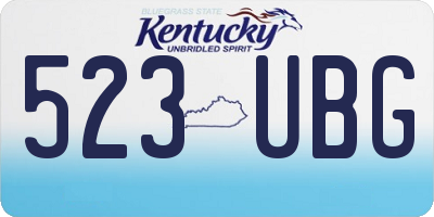 KY license plate 523UBG