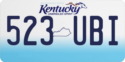 KY license plate 523UBI