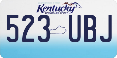KY license plate 523UBJ