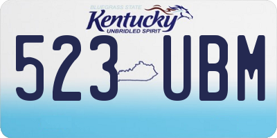 KY license plate 523UBM