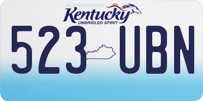 KY license plate 523UBN