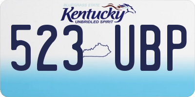 KY license plate 523UBP
