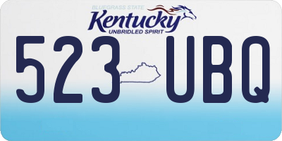 KY license plate 523UBQ