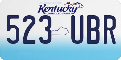 KY license plate 523UBR