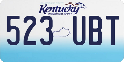 KY license plate 523UBT