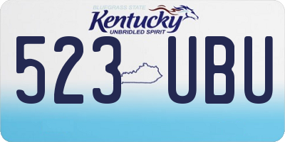 KY license plate 523UBU