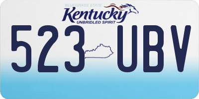 KY license plate 523UBV