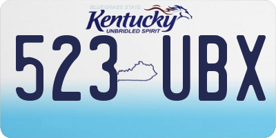 KY license plate 523UBX