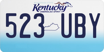 KY license plate 523UBY