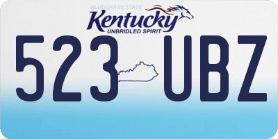 KY license plate 523UBZ