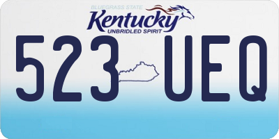 KY license plate 523UEQ
