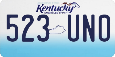 KY license plate 523UNO