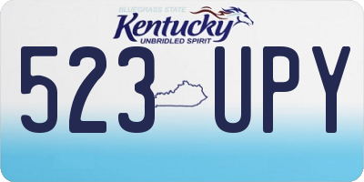 KY license plate 523UPY