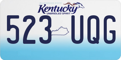 KY license plate 523UQG