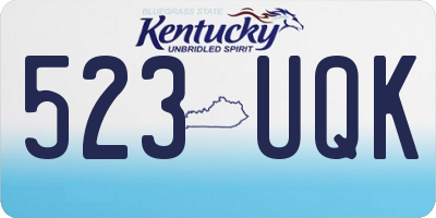 KY license plate 523UQK