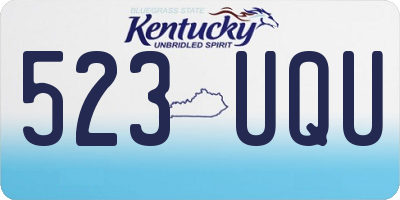 KY license plate 523UQU