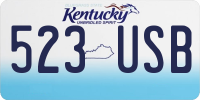KY license plate 523USB