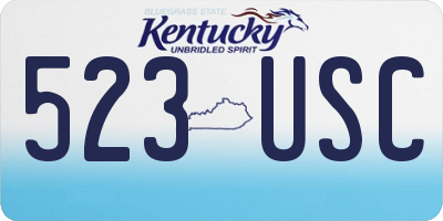 KY license plate 523USC