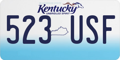 KY license plate 523USF