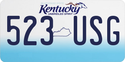 KY license plate 523USG